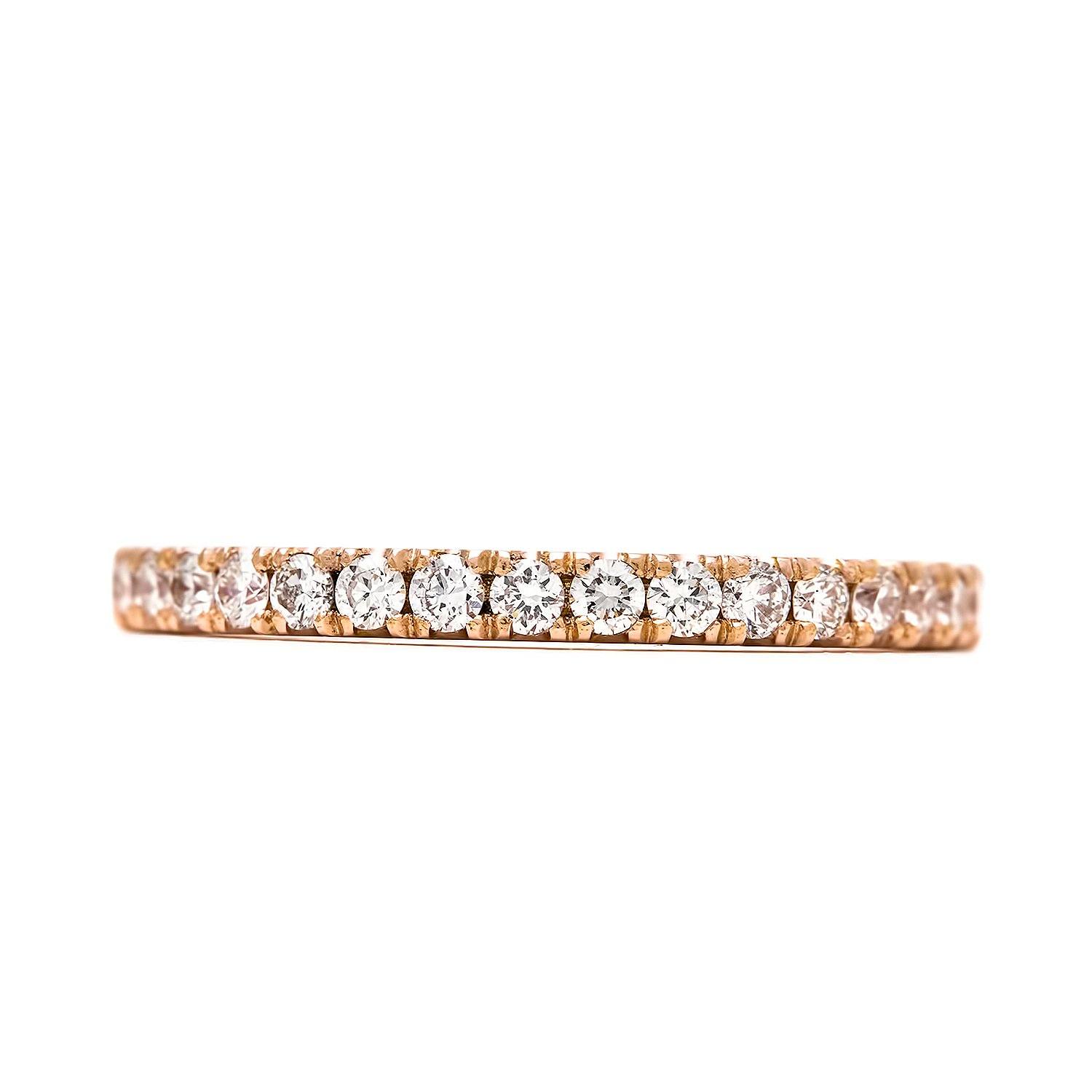 Rose Gold French Pav Diamond Eternity Ring Altana Marie   IMG 2583 